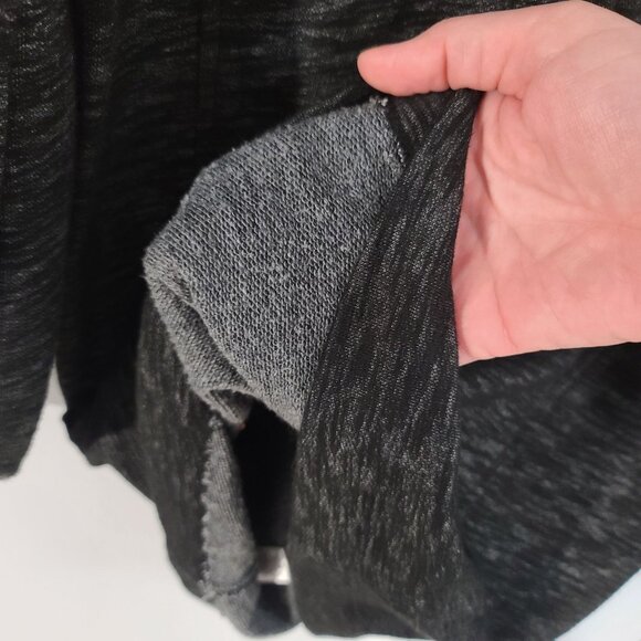 Lou & Grey Cotton Blend Gray Black Balloon Sleeve Sweater Shift Dress Size Small - Picture 6 of 8